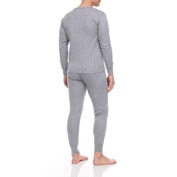 Men Thermal Warm Winter Long Johns 100% Cotton Fleece Baselayer Set 2-PAIRS NEW - Picture 2 of 3